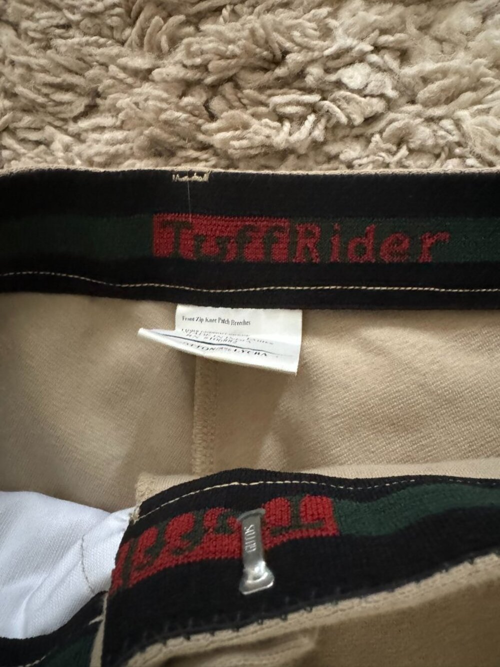 TuffRider Front Zip Knee Patch Breeches New with Tags, Size 28R - Picture 5 of 5